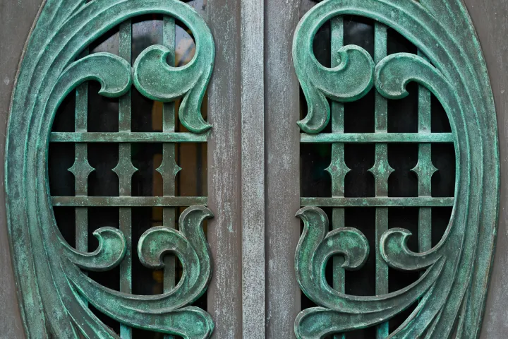 a close up of a green bench